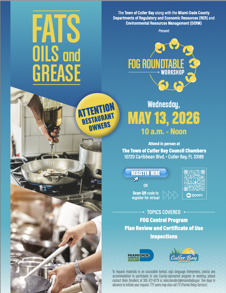 FOG Roundtable Workshop - Fats Oils and Grease - May 13 2026
